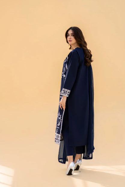 Inovy Blue Embroidered 3PC Suit