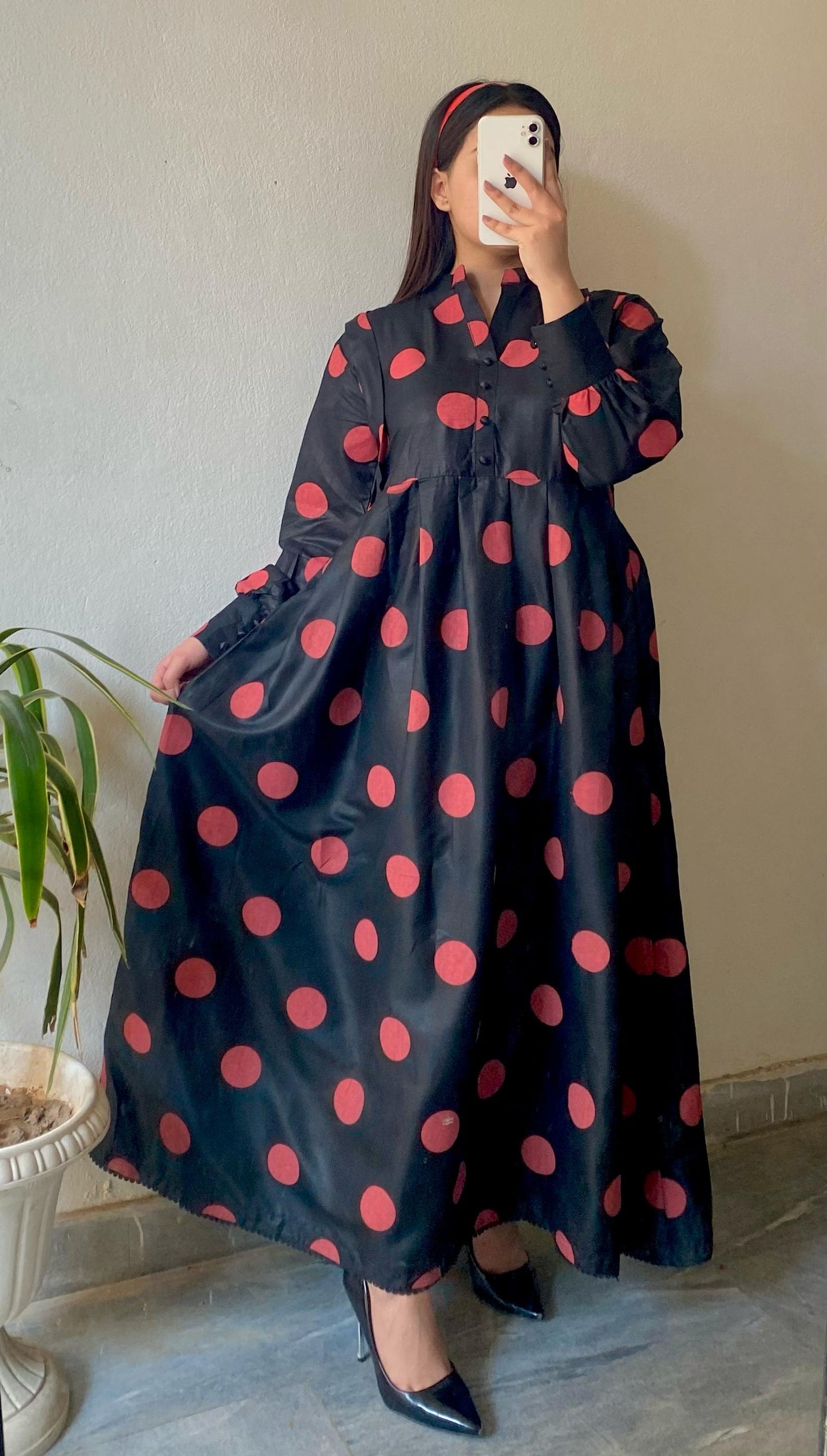 Fancy Polka Dot Lawn Maxi