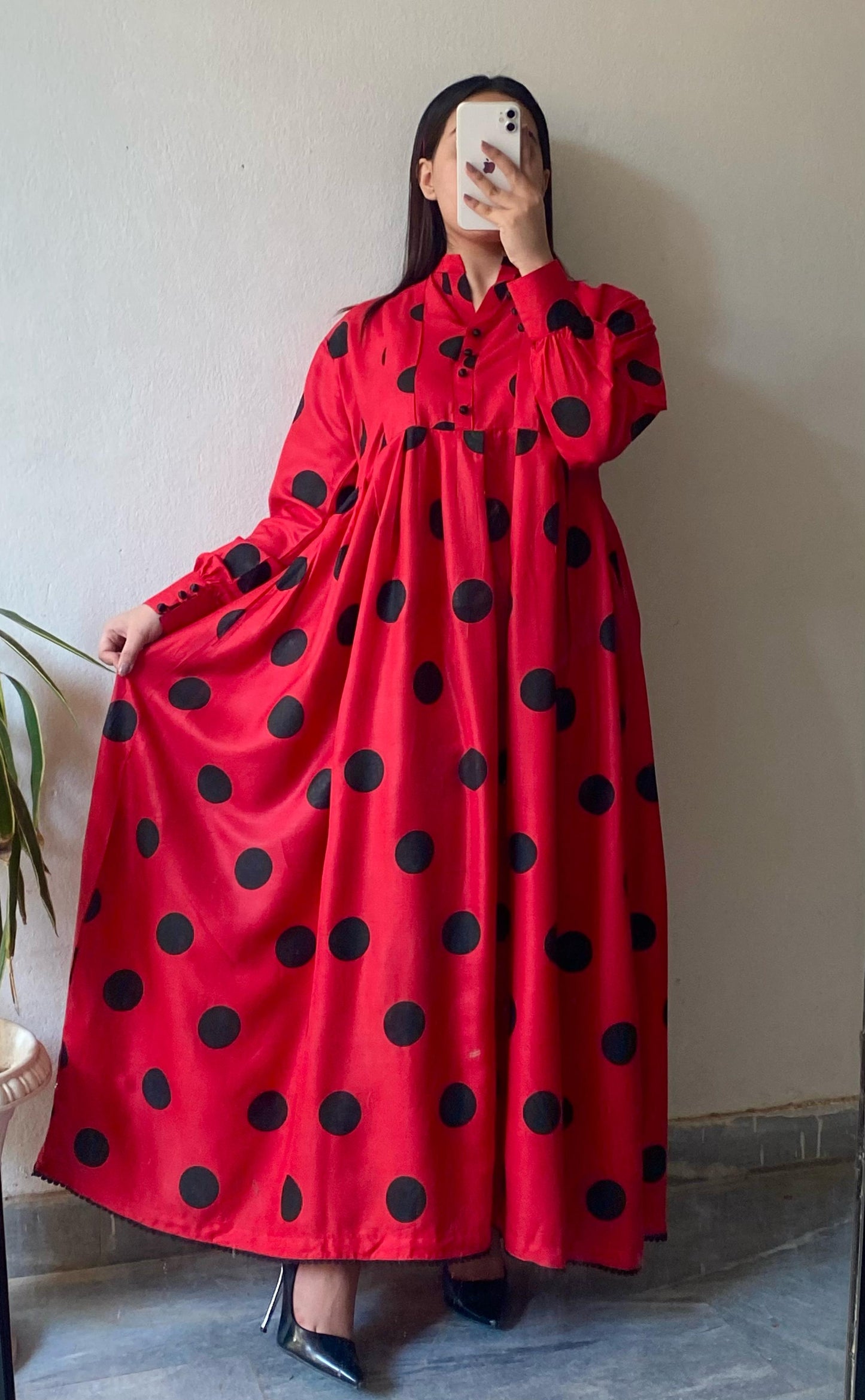 Fancy Polka Dot Lawn Maxi