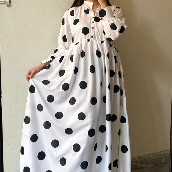 Fancy Polka Dot Lawn Maxi