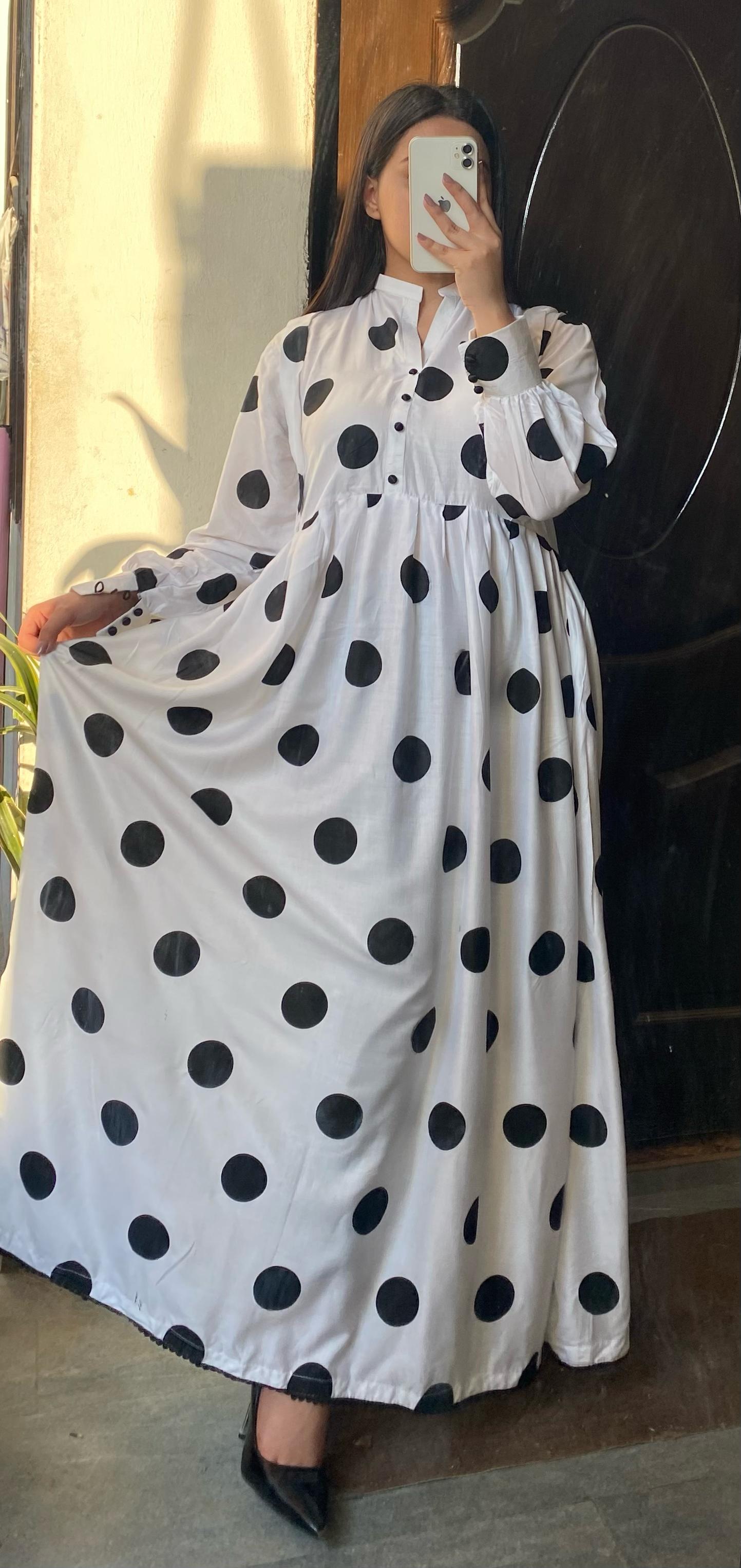 Fancy Polka Dot Lawn Maxi