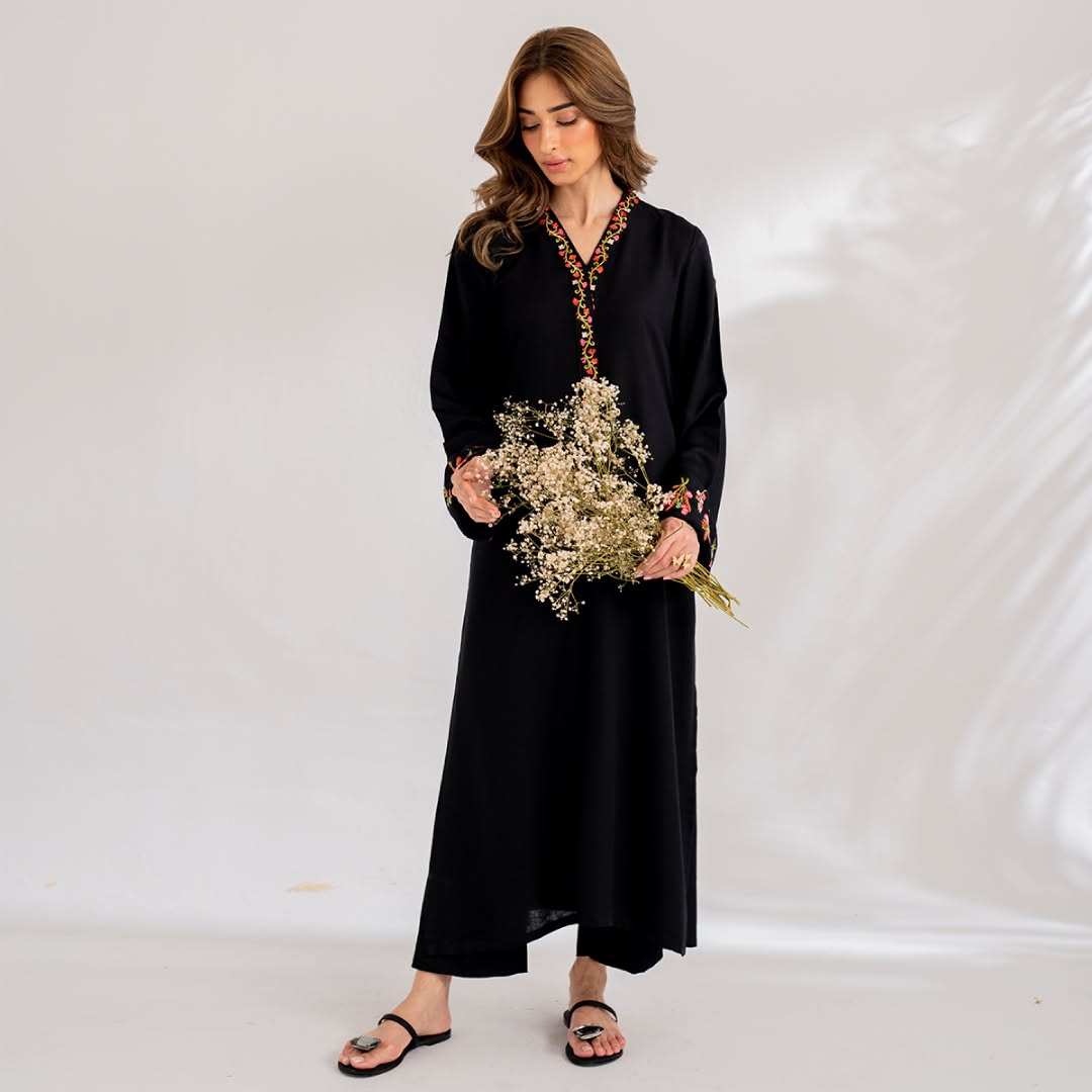 Neck Embroidered Long Length 2PC Suit