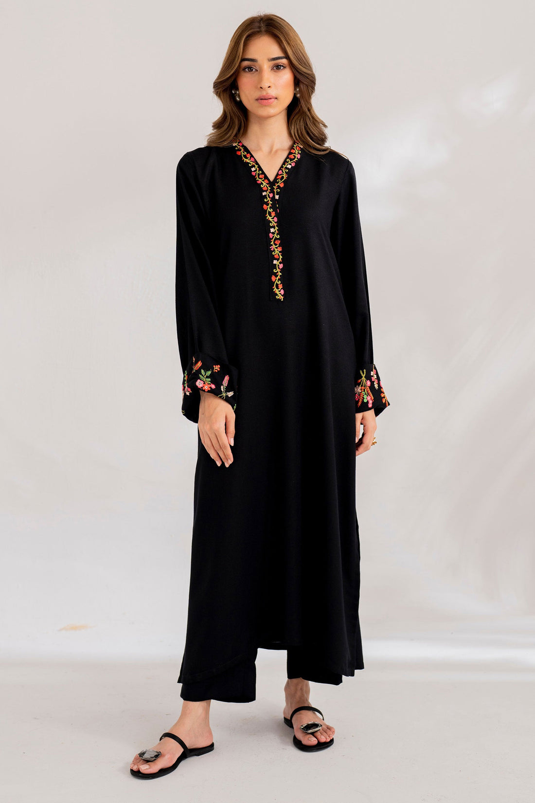 Neck Embroidered Long Length 2PC Suit