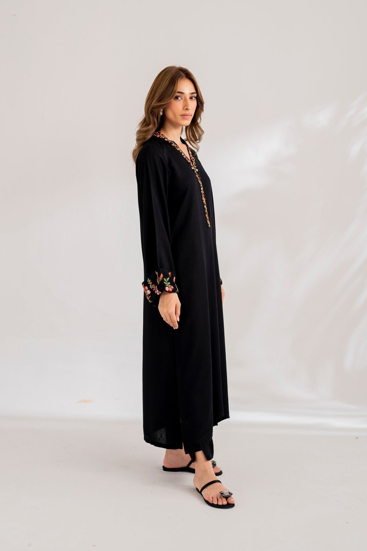 Neck Embroidered Long Length 2PC Suit