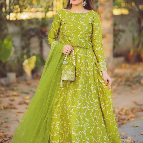 Embroidered Lehenga Choli 3pcs Set With Hand Bag