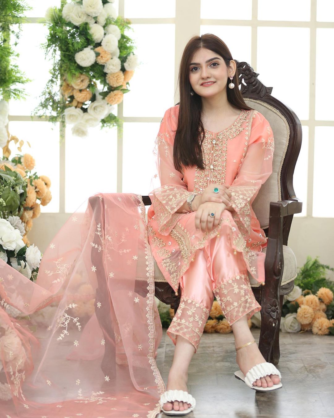 TEHZEEB Organza 3pcs Stitch suit