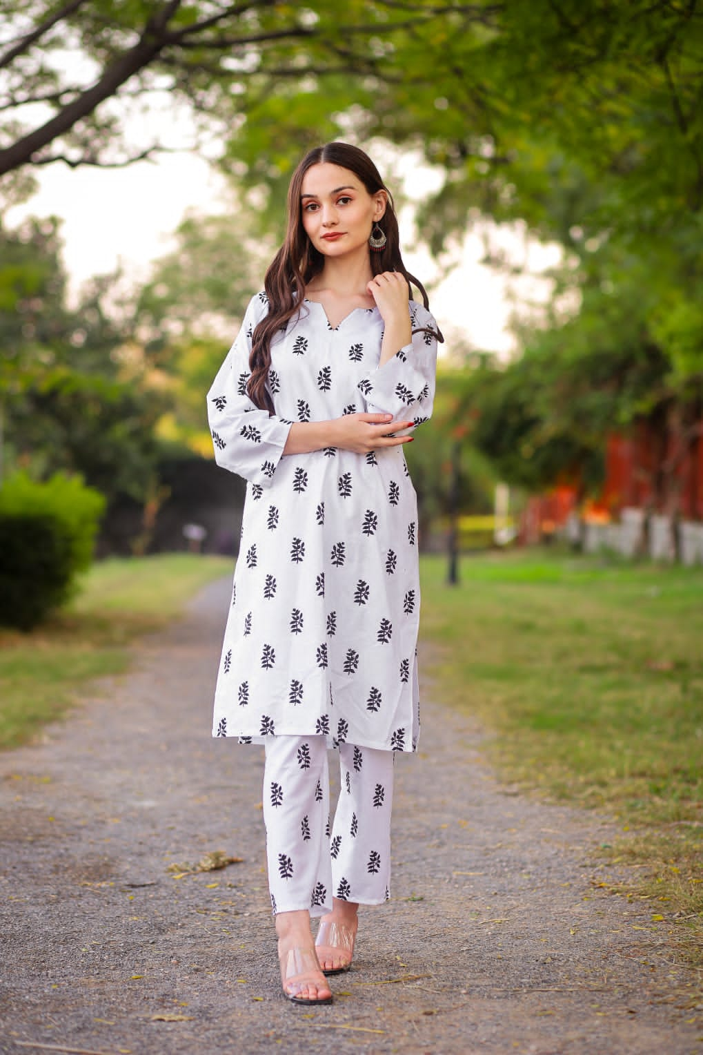 Moringa Leaf Design 2pcs stitch suit