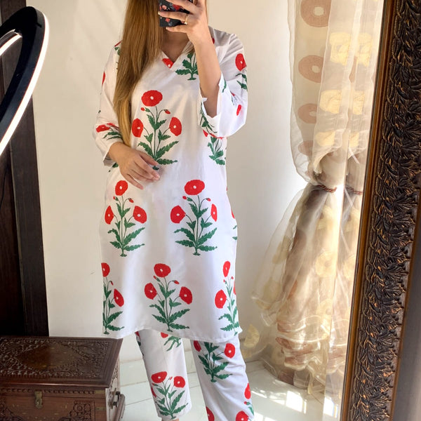 Tulip Flower 2PC Stitched Suit