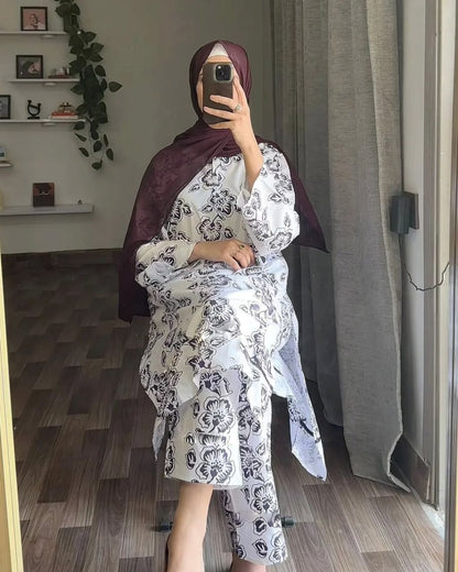 Flower Design 2PC Stitch Suit