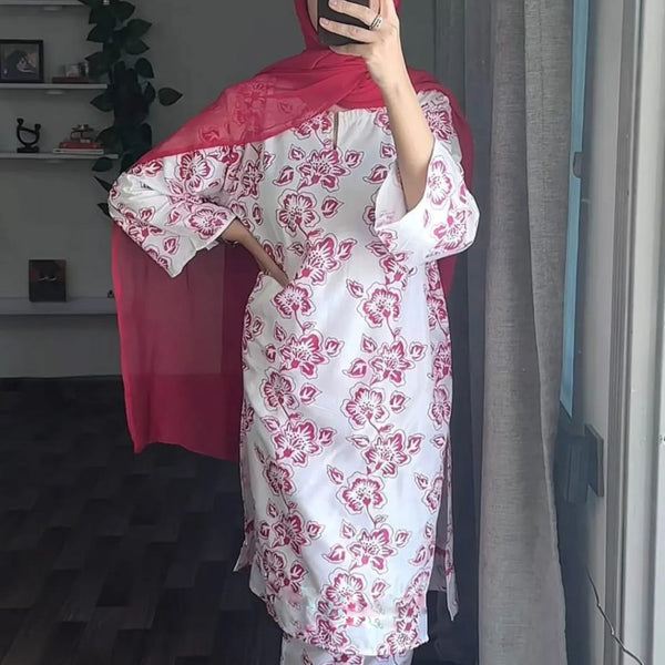 Flower Design 2PC Stitch Suit