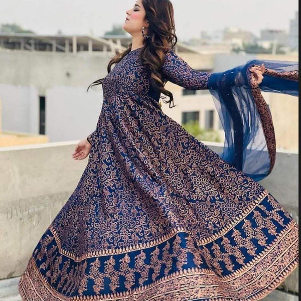 Fancy Maxi Silk Printed 3pc